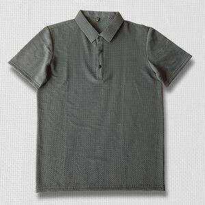 Gray Waffle Knit Polo Shirt - Size 110